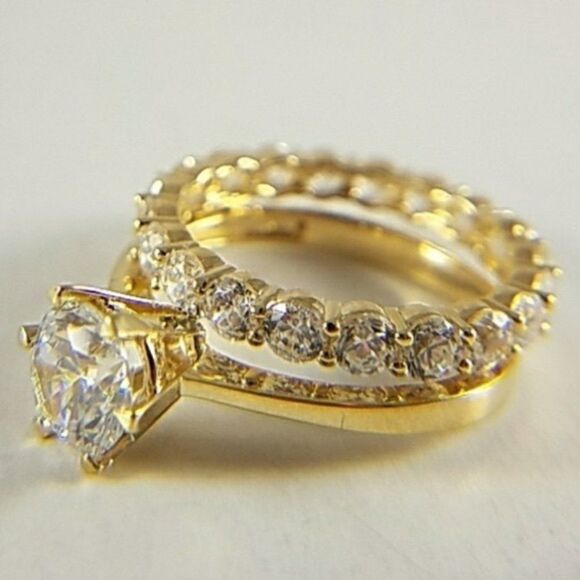 14k Solid Yellow Gold Eternity Band - Picture 8 of 11